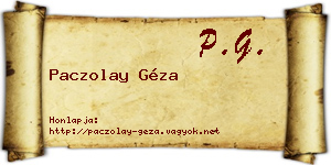 Paczolay Géza névjegykártya
